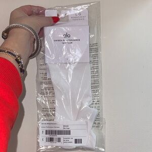 Alo Unisex White Performance Tank Socks